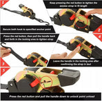 Quick Release Automatic Heavy Duty Retractable Ratchet Tie Down Strap green 25mm*3m