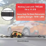 Quick Release Automatic Heavy Duty Retractable Ratchet Tie Down Strap green 25mm*3m - Close-Up Angle