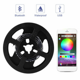5V RGB LED Strip Lights IP65 Waterproof 5050 5M 10M 20M 300 LEDs USB Bluetooth - 45-Degree Angle
