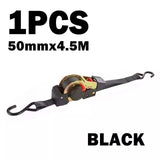 Quick Release Automatic Heavy Duty Retractable Ratchet Tie Down Strap black 50mm*4.5m - Top-Down View