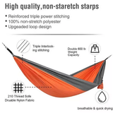 Outdoor Camping Hammock Lightweight 260x140cm Portable Travel Orange - Close-Up Angle