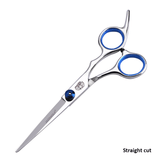 Professional Pet Grooming Scissors Set Dog Shear Hair Cutting Curved Tool Kit - Top-Down View