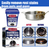 Jue-Fish Stainless Steel Cleaning Cream, Kitchen Decontaminant Pot Rust, Pot Bottom, Stove Top Black Scale Cleaning Cream - Rear View