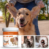 Yegbong Pet Ear Wipes, Pet Ear Cleaning Deodorizing Removing Mite And Earwax Cleaning Wipes - Side View