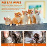 Yegbong Pet Ear Wipes, Pet Ear Cleaning Deodorizing Removing Mite And Earwax Cleaning Wipes - Top-Down View