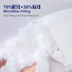 2xKing Quality Pillows Cotton Hotel Adjustable Home Pillows Down Alternative Pillows