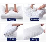 2xQueen Quality Pillows Cotton Hotel Adjustable Home Pillows Down Alternative Pillows