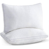 2xQueen Quality Pillows Cotton Hotel Adjustable Home Pillows Down Alternative Pillows