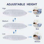 2xStandard Quality Pillows Cotton Hotel Adjustable Home Pillows Down Alternative Pillows