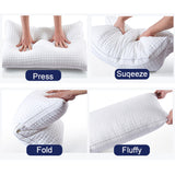 2xStandard Quality Pillows Cotton Hotel Adjustable Home Pillows Down Alternative Pillows - Close-Up Angle