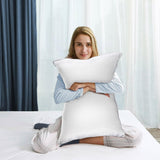 2xStandard Quality Pillows Cotton Hotel Adjustable Home Pillows Down Alternative Pillows - Low Angle