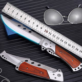 Outdoor Large Folding Knife Camping Fishing Pocket Hunting Knife Survival Tool - 45-Degree Angle