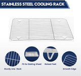 1pc Stainless Steel Baking Pan Toaster Oven Pans Grid Baking Dish BBQ Cookie Cake, 30*24cm - Rear View