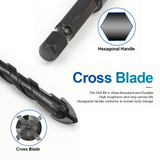 4PCS Drill Set Hex Tile Drill Bit Glass Ceramic Bric Hex Shank Cross Spear Head - Close-Up Angle
