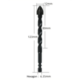 4PCS Drill Set Hex Tile Drill Bit Glass Ceramic Bric Hex Shank Cross Spear Head - Extra Image