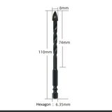 4PCS Drill Set Hex Tile Drill Bit Glass Ceramic Bric Hex Shank Cross Spear Head - Extra Image