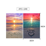 2PCS 5D Diamond Painting Kits Diamond Glue Art Kit Paint for Adults Kids DIY Gift 40x30cm - Rear View