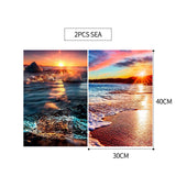 2PCS 5D Diamond Painting Kits Diamond Glue Art Kit Paint for Adults Kids DIY Gift 40x30cm - Rear View