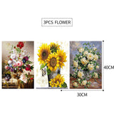 3PCS 5D Diamond Painting Kits Diamond Glue Art Kit Paint for Adults Kids DIY Gift 40x30cm - Rear View