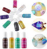 12PcS Resin Liquid Pigment Colorant Pearl Coloring Dye Epoxy Resin Colorant DIY - Top-Down View