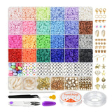 About 6113pcs Clay Heishi Beads Flat Bead Kit Bracelets Necklace Earrings Making - Top-Down View