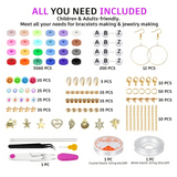 About 6113pcs Clay Heishi Beads Flat Bead Kit Bracelets Necklace Earrings Making - Rear View