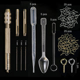 93Pcs/Set Resin Mold Epoxy Resin Mold Dropper Spoon Powder Set Kit Craft Tool - Rear View