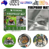 Yegbong Fireproof Mat, Outdoor Lawn Terrace Barbecue Fireproof Silver Rectangular Protective Mat