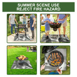 Yegbong Fireproof Mat, Outdoor Lawn Terrace Barbecue Fireproof Silver Rectangular Protective Mat - Close-Up Angle