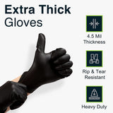 6g Flexible Disposable Nitrile Gloves For Mechanic Work Food Prepa 100pcs M - Front View
