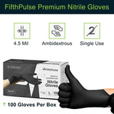 6g Flexible Disposable Nitrile Gloves For Mechanic Work Food Prepa 100pcs M - Side View