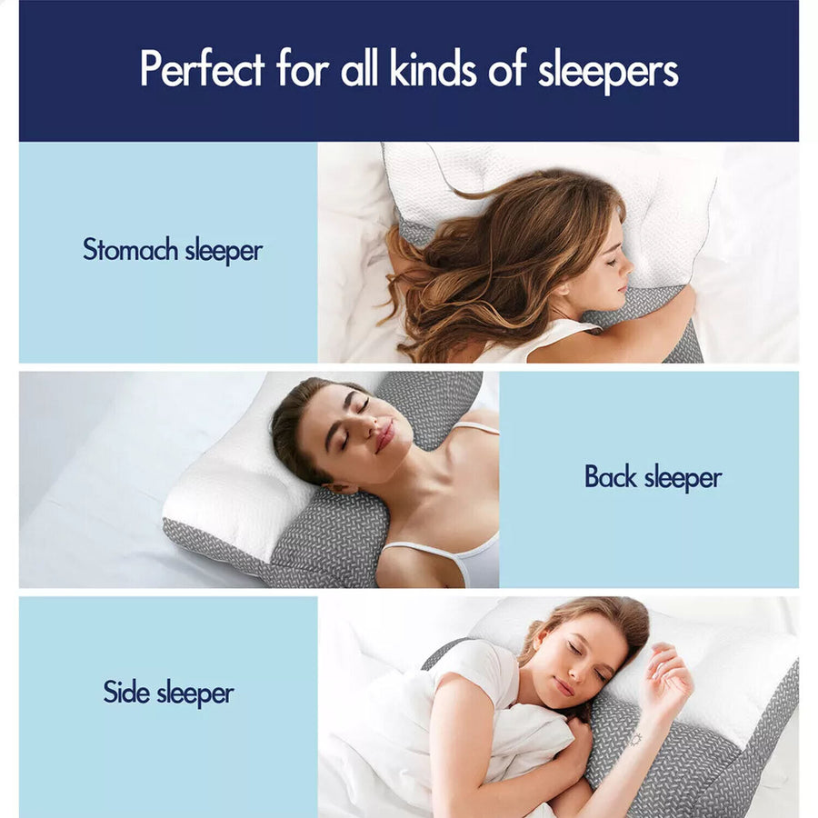 Ergonomic Cervical Pillow Contour Orthopedic Neck Pain Adjustable Bed Pillow