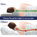 Ergonomic Cervical Pillow Contour Orthopedic Neck Pain Adjustable Bed Pillow - Top-Down View