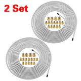 2 Packs 3/16 inch Brake Line Kit 25Ft Tube Rolls Zinc Steel with 32 Fittings NEW - Rear View