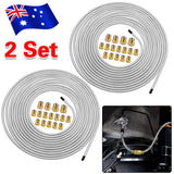 2 Packs 3/16 inch Brake Line Kit 25Ft Tube Rolls Zinc Steel with 32 Fittings NEW - Low Angle