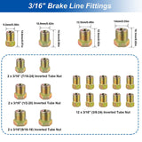 2 Packs 3/16 inch Brake Line Kit 25Ft Tube Rolls Zinc Steel with 32 Fittings NEW - Extra Image