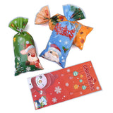 50 PCS Christmas Gift Bags with Assorted Christmas Prints for Xmas Gift Bags