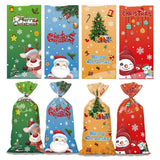 50 PCS Christmas Gift Bags with Assorted Christmas Prints for Xmas Gift Bags - Side View