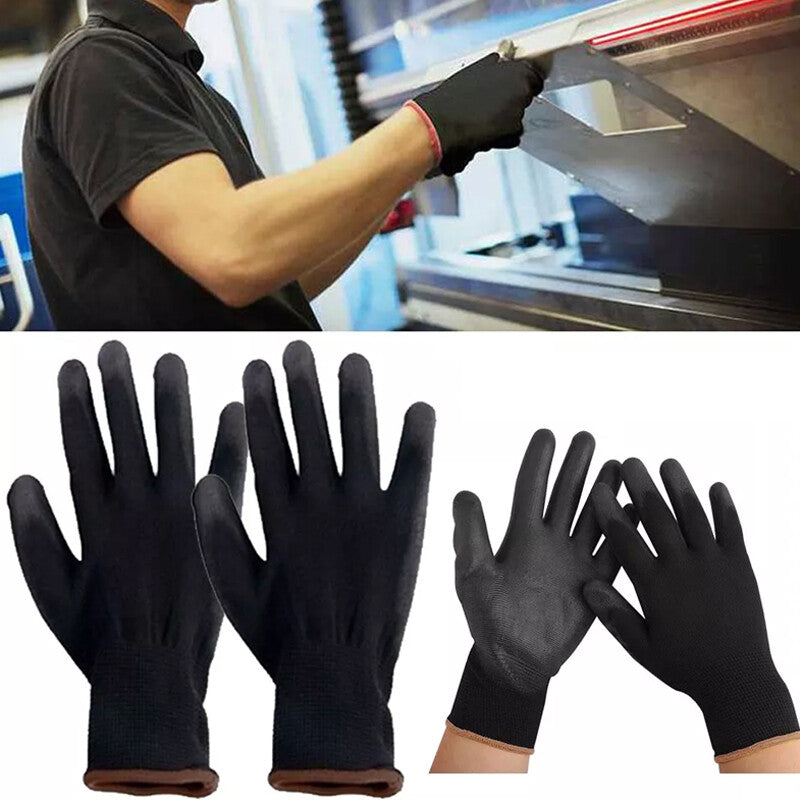 24PCS Antistatic Nylon Gloves Work Safety Working Mechanic Gloves Garden Builder