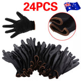 24PCS Antistatic Nylon Gloves Work Safety Working Mechanic Gloves Garden Builder - Low Angle
