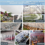 420GSM Heavy Duty Clear PVC Tarpaulin Cloth Transparent Tarps Grommets 3X4M - Side View