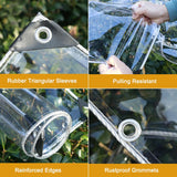 420GSM Heavy Duty Clear PVC Tarpaulin Cloth Transparent Tarps Grommets 3X4M - Top-Down View