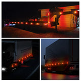 10x LED Clearance Lights Side Marker Lamp Red Amber Truck Trailer Caravan Lorry - Front View