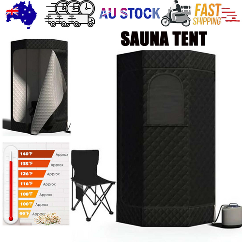 Home Portable Steam Sauna Tent w/Remote Control Foldable Chair Loss Weight AU
