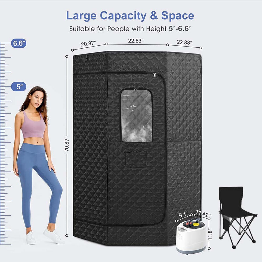 Home Portable Steam Sauna Tent w/Remote Control Foldable Chair Loss Weight AU