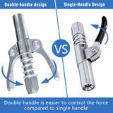 Grease Gun Coupler High Pressure Quick Release Lock Nozzles w/Hose For 1/8