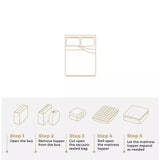5CM Bedding Luxury Pillowtop Mattress Topper Mat Pad Antibacterial and dust mite-resistant Queen:153*203cm - Rear View
