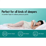 5CM Bedding Luxury Pillowtop Mattress Topper Mat Pad Antibacterial and dust mite-resistant Queen:153*203cm - Low Angle