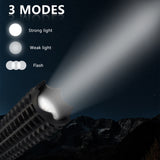 90000LM Baseball Bat LED Flashlights Waterproof Powerful Aluminium for Emergency - Low Angle