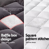 5CM Bedding Luxury Pillowtop Mattress Topper Mat Pad Antibacterial and dust mite-resistant Double:138*188cm - Rear View